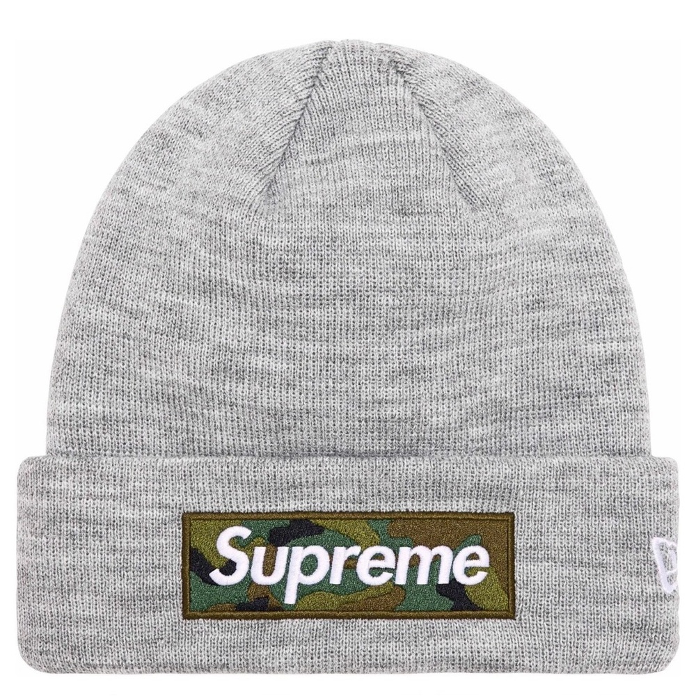 Supreme x New Era Box Logo Beanie (Grey-Camo)